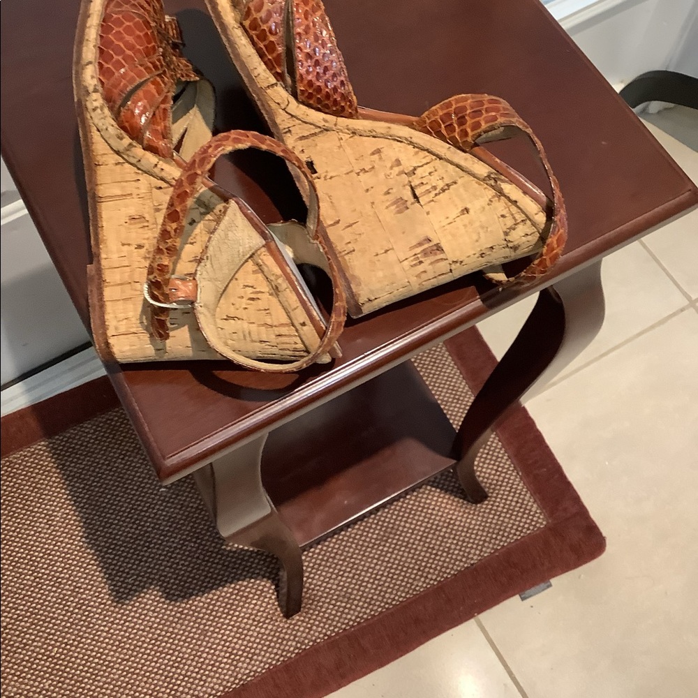 Vintage Exotic Python Leather Sandals - image 5